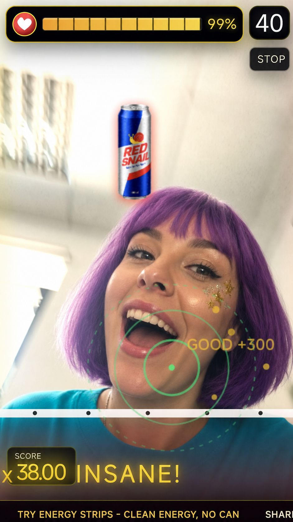 Lickem augmented-reality gameplay